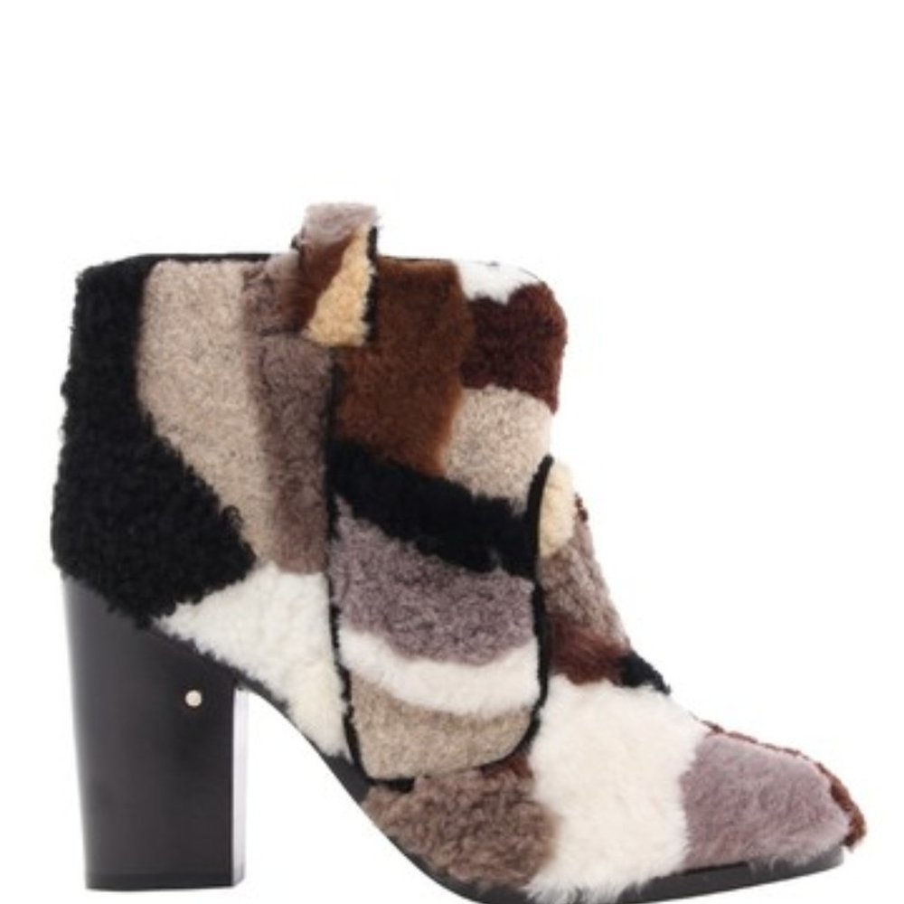 Laurence Dacade Patchwork Shearling Booties - Picture 1 of 7